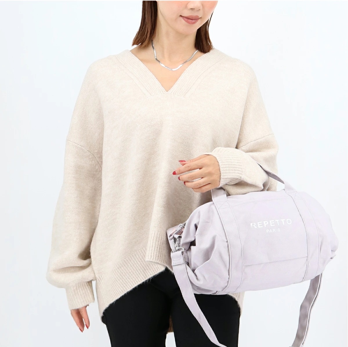 REPETTO グライド バッグ Mサイズ B0390T コットン ハンドバッグ ロゴ 肩掛けOK　MEDIUM GLIDE BAG ブランド