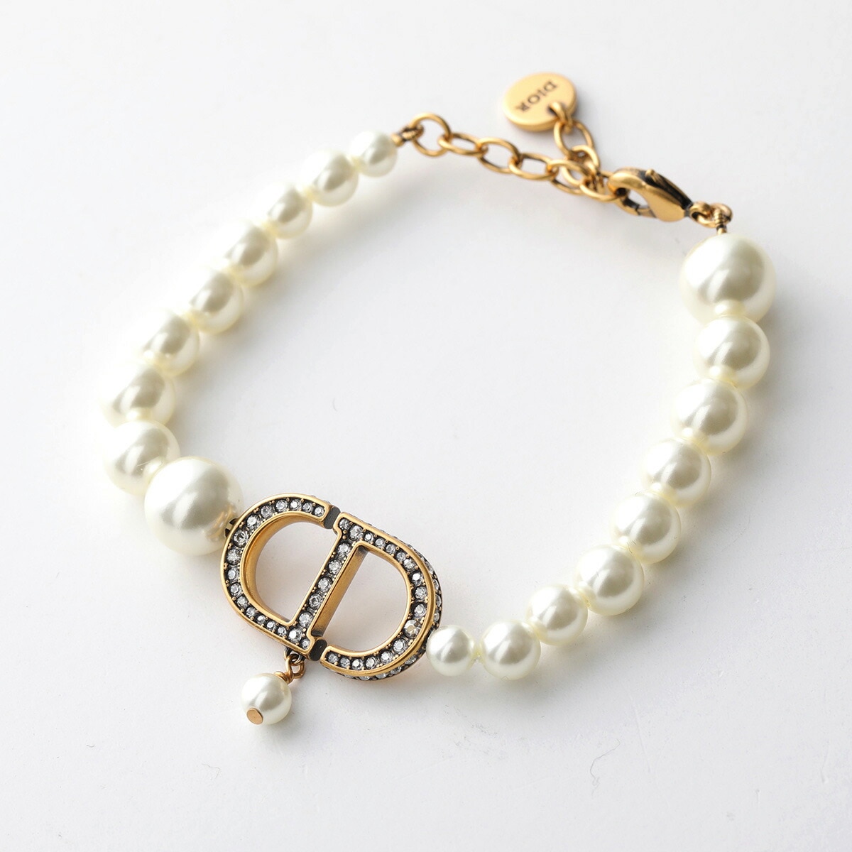 Dior ディオール ブレスレット 30 Montaigne モンテーニュ B2601WOMCY レディース パール クリスタル装飾 CDロゴ アクセサリー 09SU