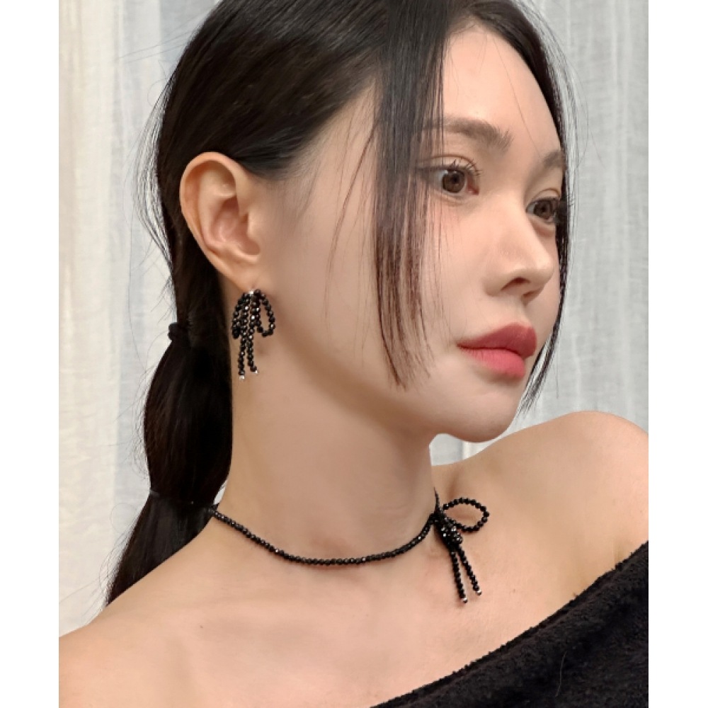 ジェスティーナステラリボンブラックビーズピアス (JJLJEZ4BF390BR000)