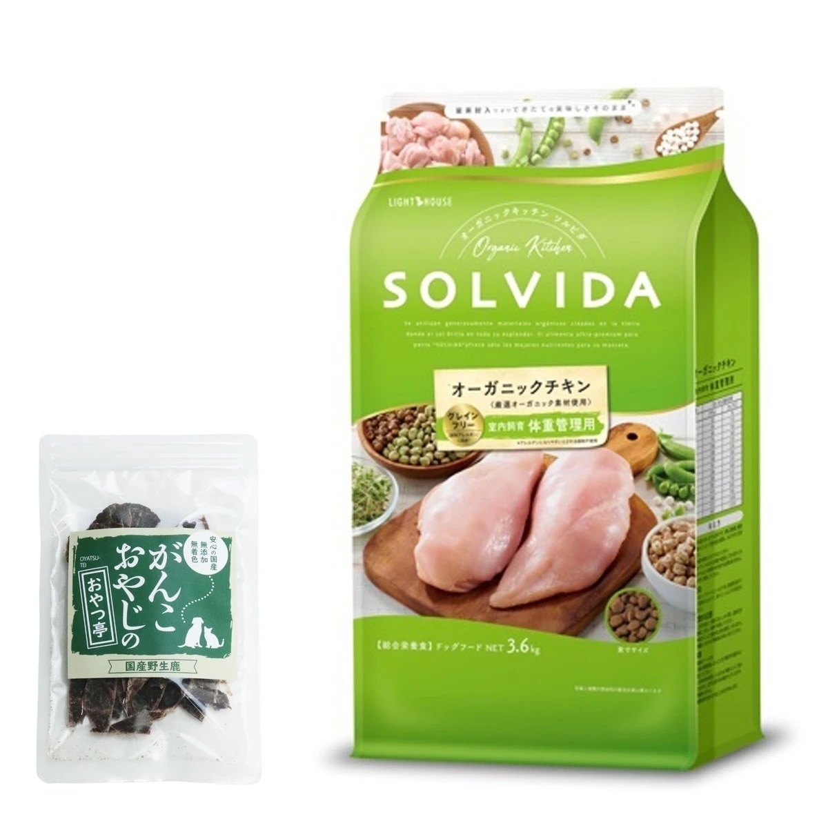 ドッグフード グレインフリー チキン 室内飼育体重管理用 3.6kg【国産鹿肉ジャーキー付き(お試しサイズ)】