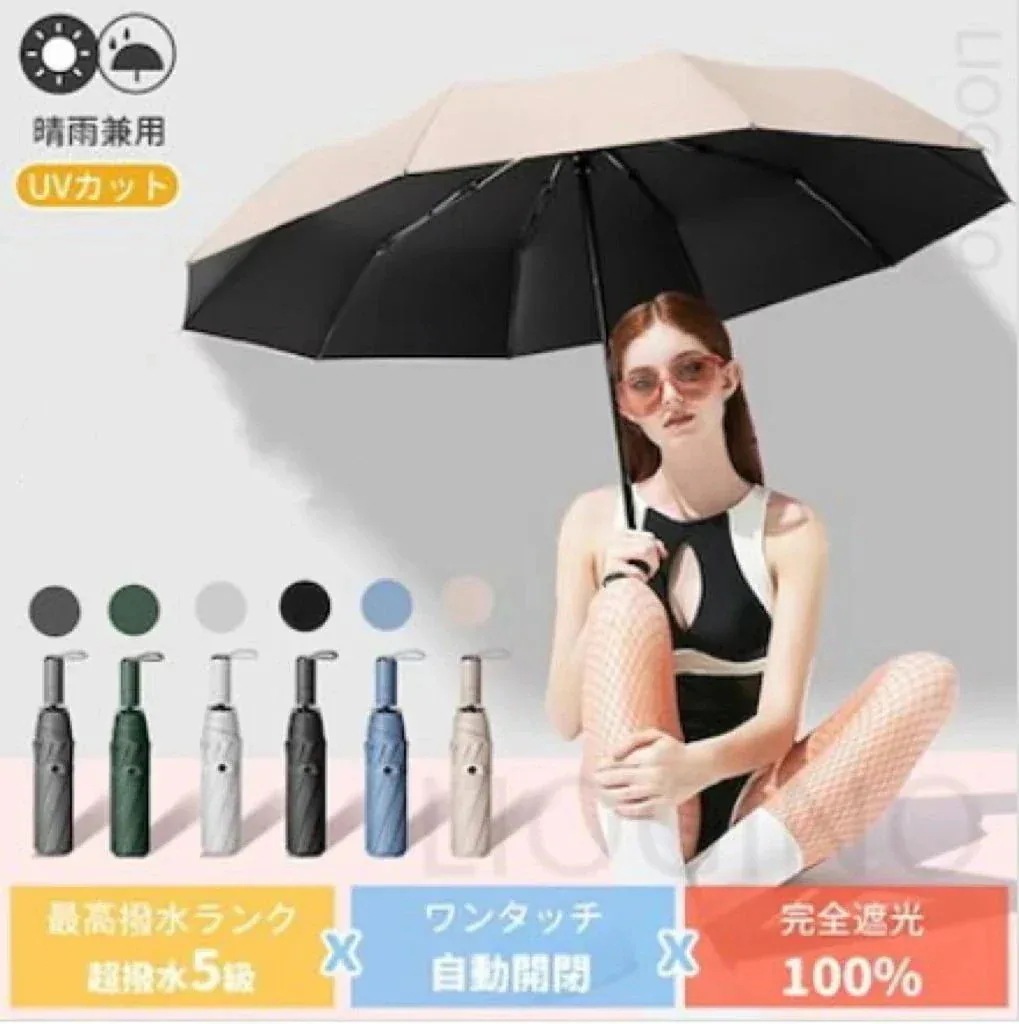 【1つ買うと1つ無料】シンプルなデザイン 日傘 完全遮光 折りたたみ 折りたたみ傘 晴雨兼用 軽量 スポーツ uvo 男性 女性 メンズ レディース 自動開閉 おしゃれ 大きめ 雨傘 UV