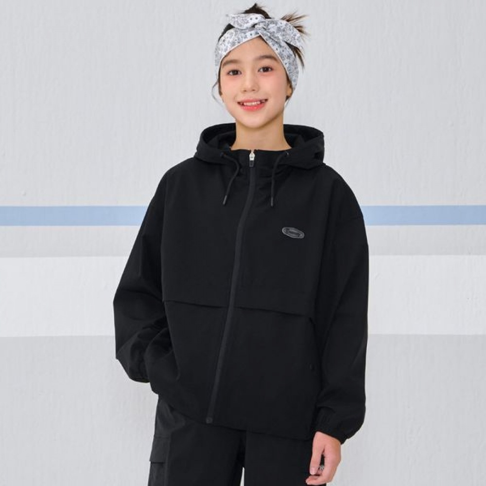 [オーシャンスカイ] ガールズカラーウインドブレーカーフード付きジャンパー