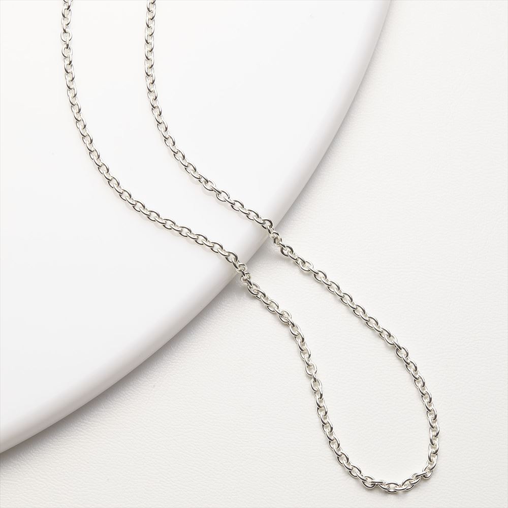 ネックレス メンズ レディース あずきチェーンのみ 低金属アレルギー シルバー925製 シルバーアクセサリー シンプル 50センチ 50cm チェーン太さ3mm ネックレスチェーン プレゼント ギフト