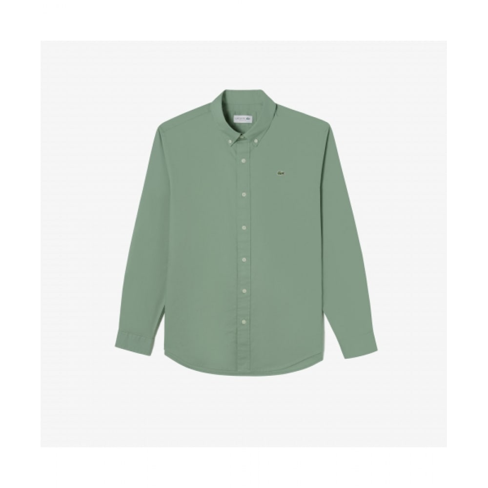 LACOSTE メンズベーシックオックスフォードシャツ [カーキ]