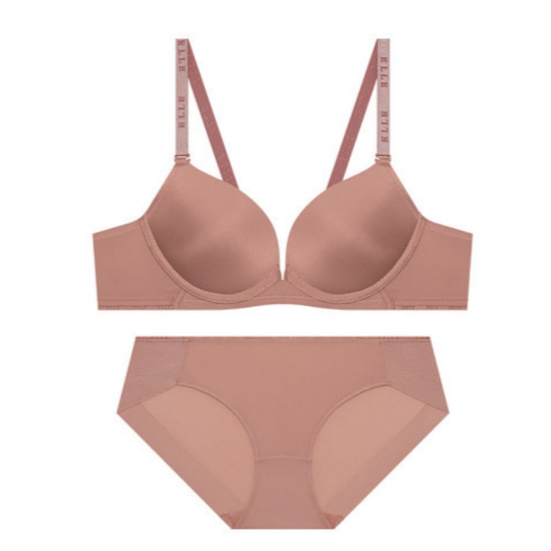 グラム バンド ノーワイヤ ブラパンツ セット - ローズピンク 85C 100