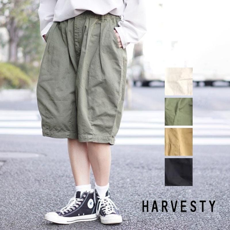 ハーベスティ HARVESTY サーカス ショーツ サーカスパンツ ハーフパンツ ショートパンツ ショーパン レディース メンズ ゆったり コットン 2024春夏　男女兼用