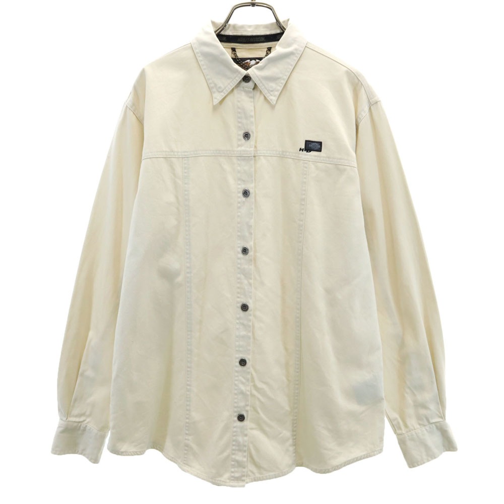 90s オールド シャツジャケット ベージュ 隠しスナップボタンダウン レディース 5,351円