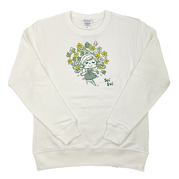 水森亜土 ハナ トレーナー(M) ホワイト アパレル 亜土ちゃん_4445-ad-8959