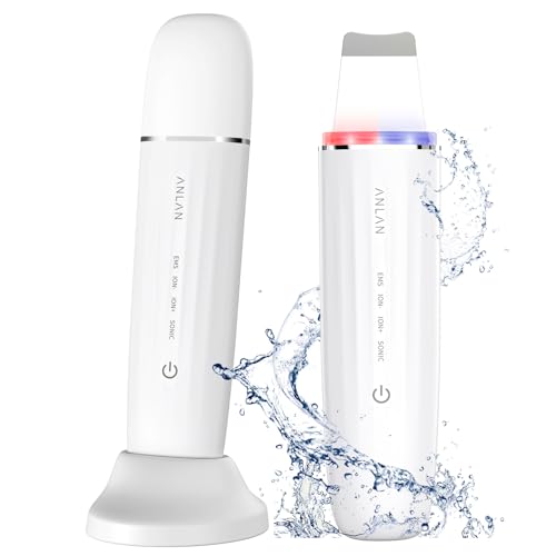 【美人百花毛穴ケア美顔器部門NO1】ANLAN ロイヤル ウォーターピーリング IPX7完全防水 美顔器 1台6役 超音波ピーリング emsリフトケア イオン美顔器 赤青光エステ 毛穴ケア男女兼用 T