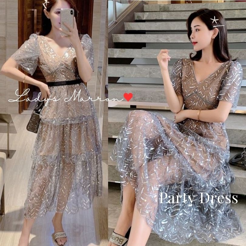 【即納】スパンコールドレス お呼ばれドレス 結婚式 結婚式お呼ばれドレス オケージョンドレス パーティードレス 韓国 同窓会ドレス 成人式ドレス 20代 30代 40代 50代 プチプラ 結婚式服装 6,231円