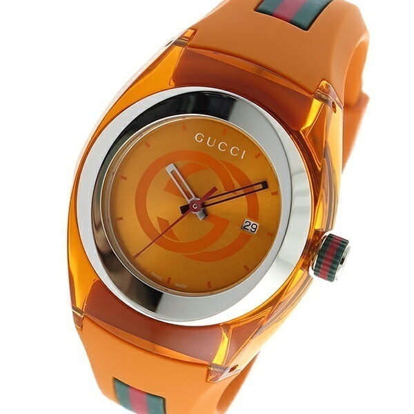 腕時計 グッチシンク クオーツ ユニセックス YA137311 オレンジ