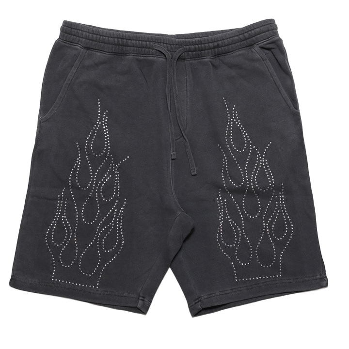 LIVE MECHANICS ハーフパンツ スウェット 半ズボン 短パン メンズ 春夏用 黒 大きいサイズ ライブメカニクス ショートパンツ ジルコニア ファイヤーパターン