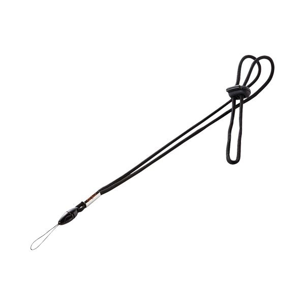 (まとめ) サンワサプライ ネックストラップ 細ひも ブラック DG-ST15BK 1本 (×10セット)