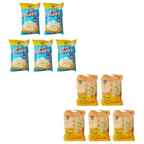 ノーブランドサクサクガーリックエビチップ155g x 5個+甘い米菓子315g x 5個学校事務所
