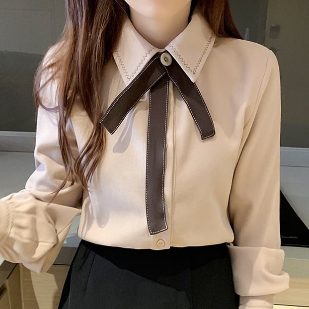 2color レディース トップス シャツ ブラウス シャツブラウス ボウタイブラウス 297