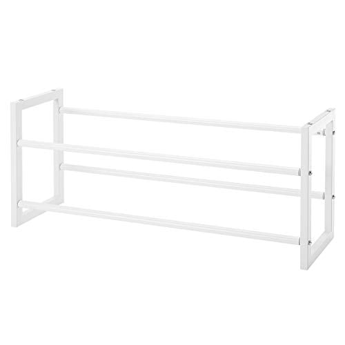 色：ホワイト WY シューズラック スリム 省スペース 伸縮 おしゃれ スタイリッシュ 靴置き 幅自 5,815円