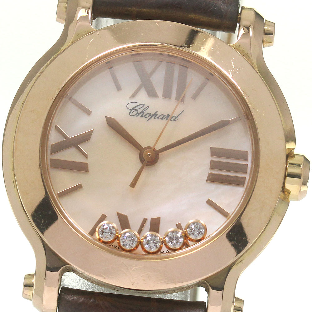 ショパール Chopard 4189 ハッピースポーツ K18PG クォーツ レディース _838551【中古】