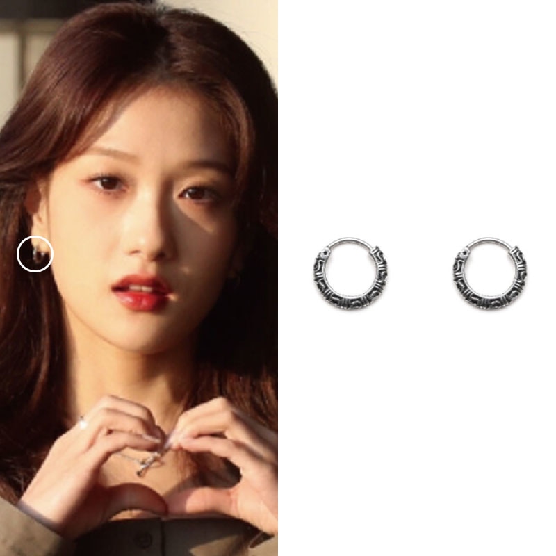 [イソヨン着用] Antique pattern earrings/韓国女性アクセサリー/韓国ファッションスタイル/SNS人気/芸能人着用ビニー/デイリーアイテム
