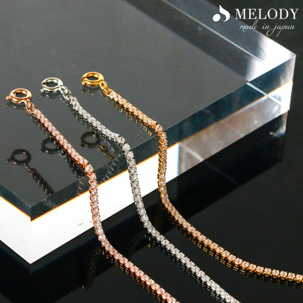 ブレスレット バングル K18GP キュービックジルコニア きれいめ シンプル 華奢 ゴールド