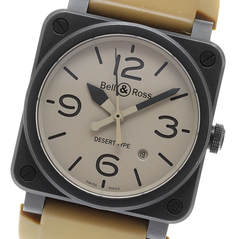 ベル＆ロス Bell＆Ross BR03-92-CBL デザートタイプ デイト 自動巻き メンズ 良品 保証書付き_910759【中古】
