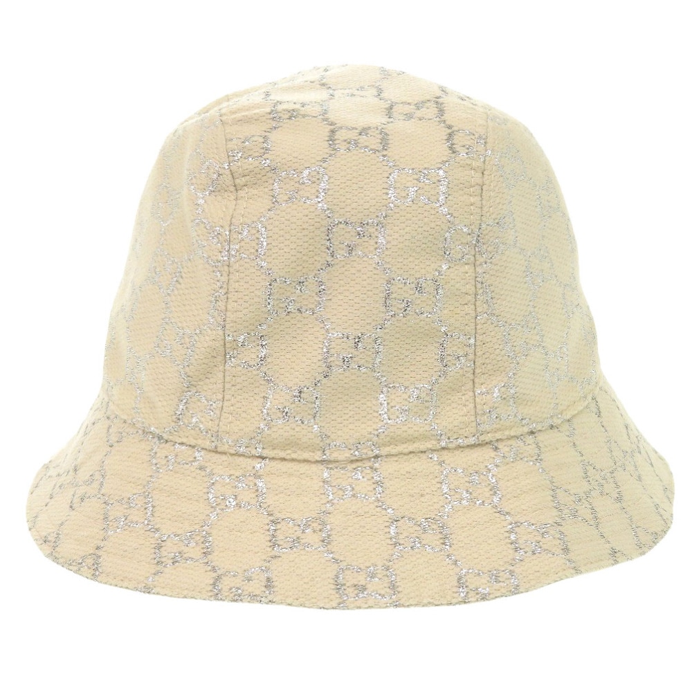美品 GGラメ バケットハット 631951 帽子 ウール/ナイロン/ウール ベージュ 0316【中古】 レディース 24,090円