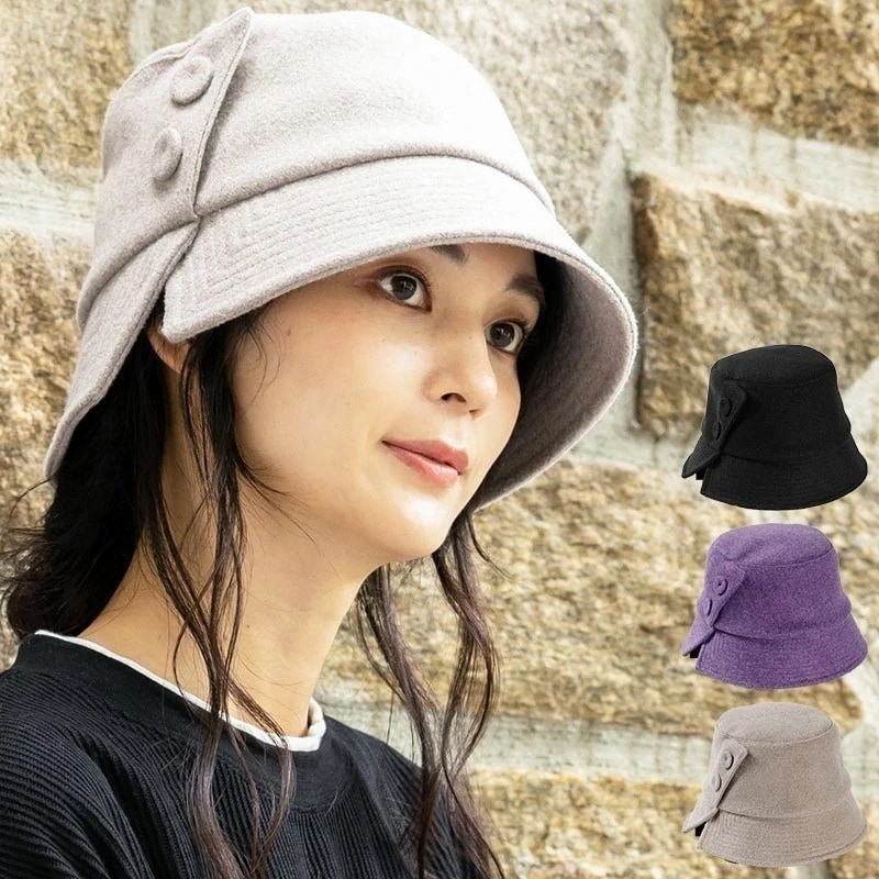 帽子 レディース 秋 秋冬 冬 メンズ クローシュ クローシェ 商品名 セパレートバケット バケット バケットハット カジュアル ストリート サイズ調整 起毛 スリット サイドボタン 大きいサイズ ギ