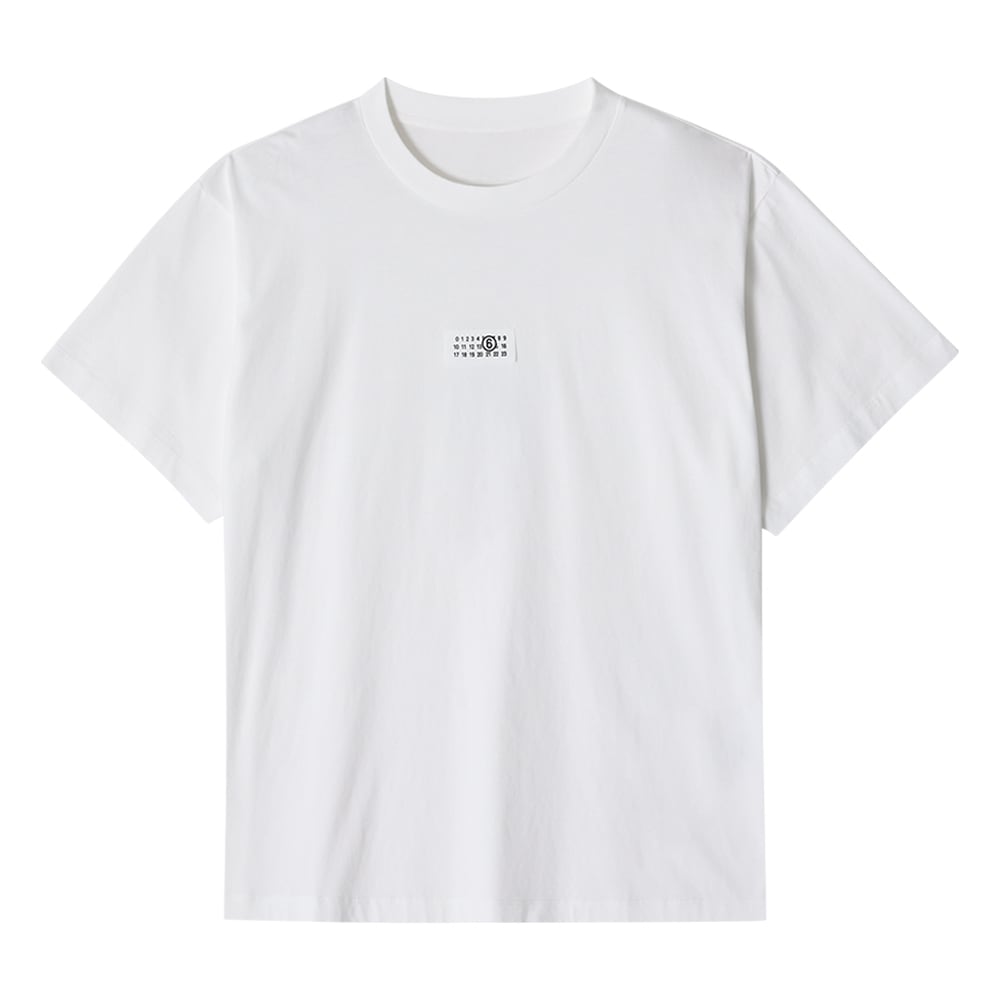 メゾンマルジェラ SH0GC0033 S24312 101 MM6 ナンバリングロゴパッチメンズショートスリーブ T シャツ
