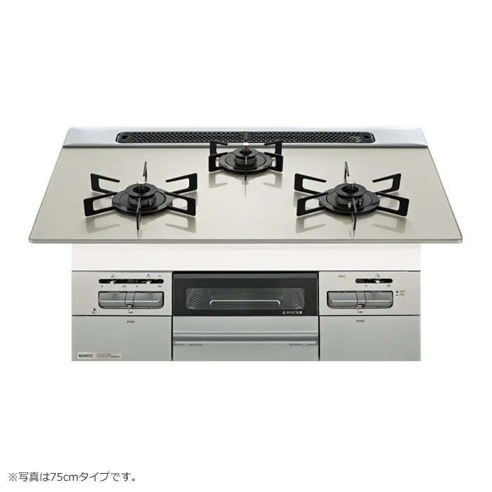 プロパンガス用 60cm天板ビルトインコンロ Mikke ミッケ N3WV6RWAP2SIEC-LPG ムーンシルバー