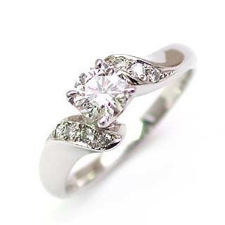 AneCan掲載 (Brand アニーベル) Pt ダイヤモンドデザインリング（婚約指輪エンゲージリング） メレ 楽ギフ_包装02P26Mar16