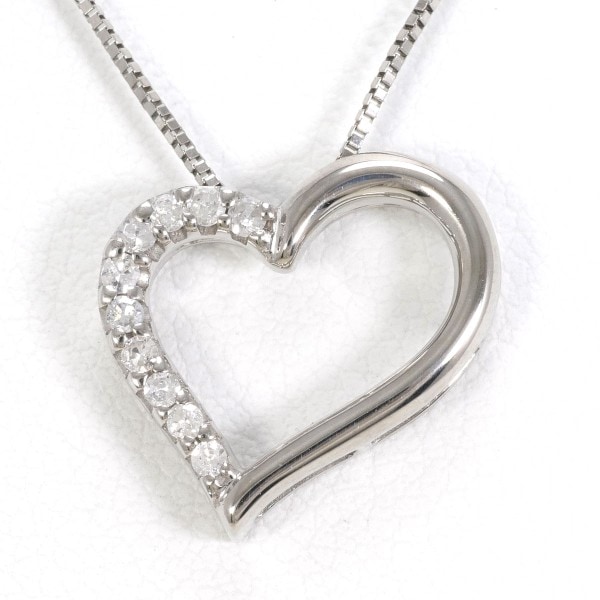 K14 14金 WG ホワイトゴールド ネックレス ダイヤ 0.10 約42cm ジュエリー 中古 20,895円