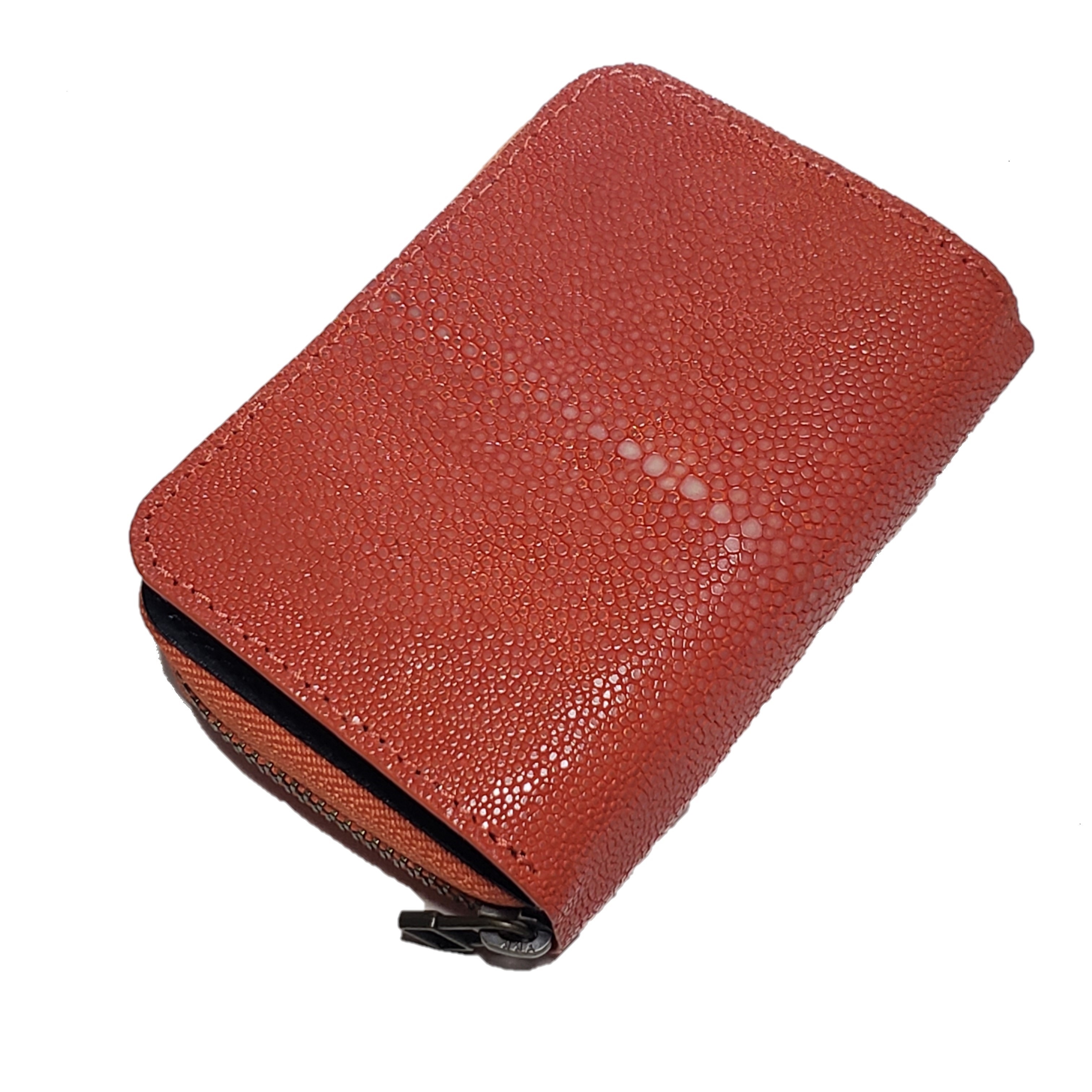 泳ぐ宝石 エイ革 ガルーシャ レディースメンズ ミニ財布 ポリッシュ オレンジ