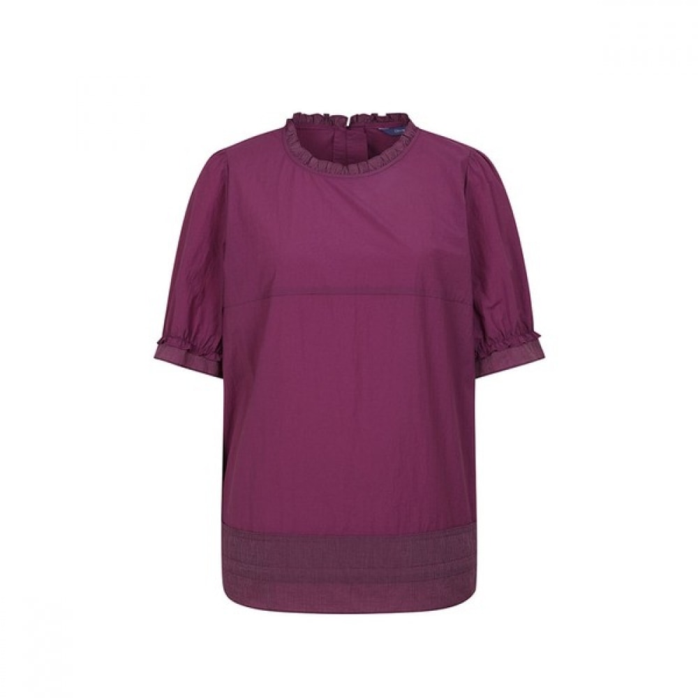 [オリビアハスラー] バイオレットフリルポイントストリングブラウスOHCMBL201