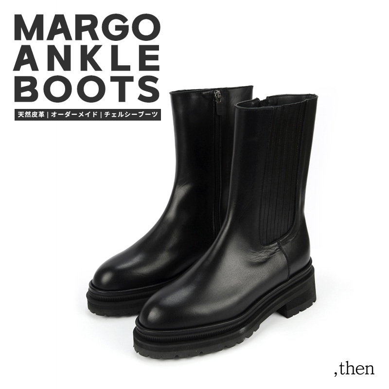 韓国聖水洞ハンドメイド靴 マルゴブラック オーダーメイド チェルシーブーツ