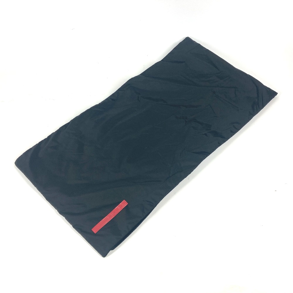 マフラー ロゴ スポーツ バイカラー ポケット付き ナイロン ブラック