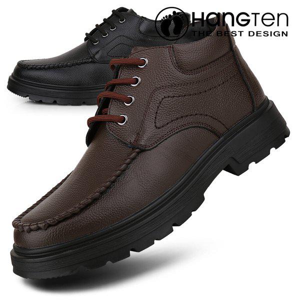 暖かい起毛裏地 メンズ防寒靴 冬ブーツ 天然皮革 防寒ブーツ 保温靴 털ブーツ