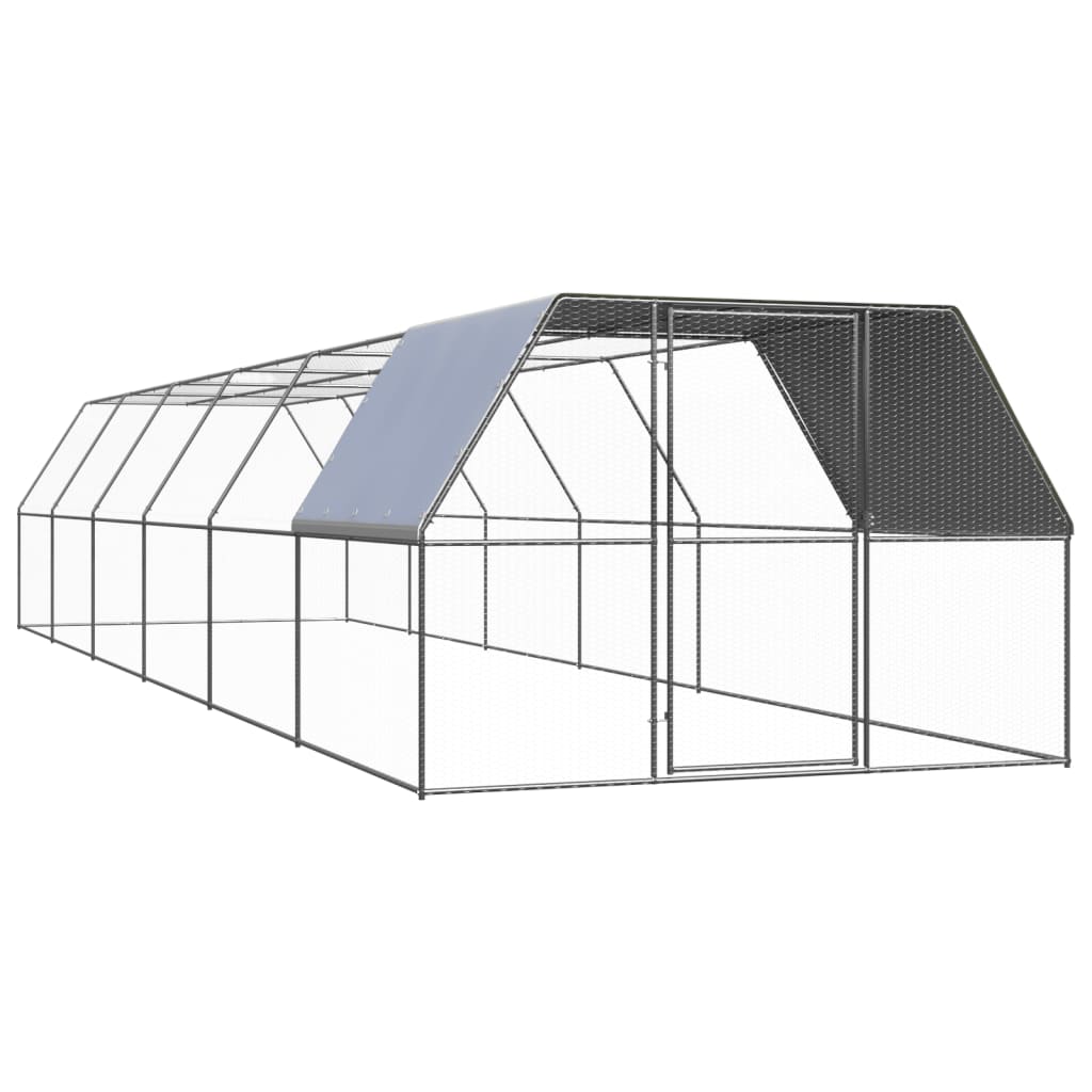 屋外鶏用ケージ 3x12x2 m 亜鉛メッキ鋼製