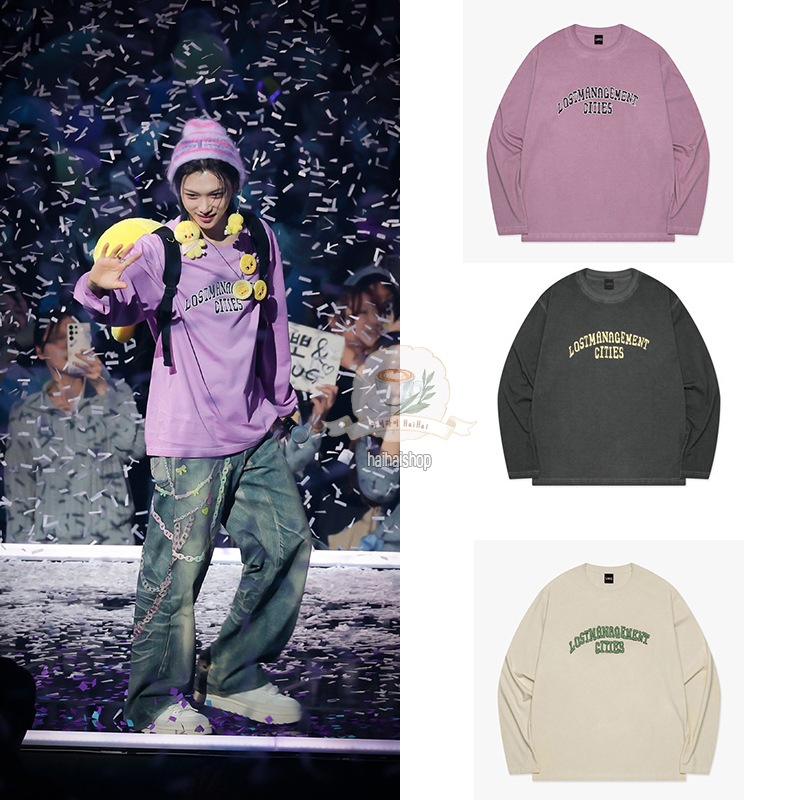 [Stray Kids フィリックス着用]DYED ARCH FN DOODLE LONG SLV TEE