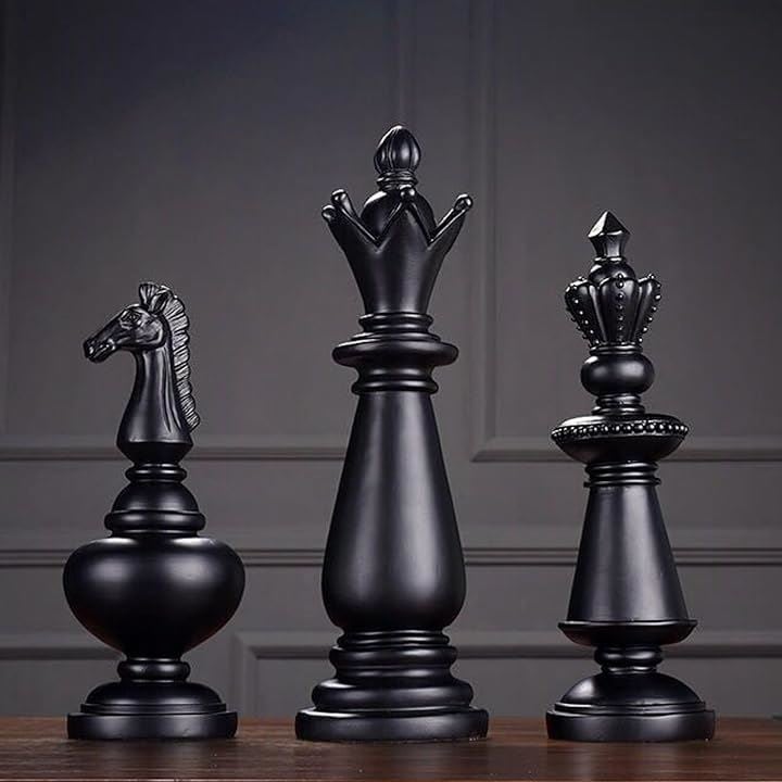 グランドチェス-トリプル 特大サイズ 40cmサイズ 北欧系オブジェ( ブラック)