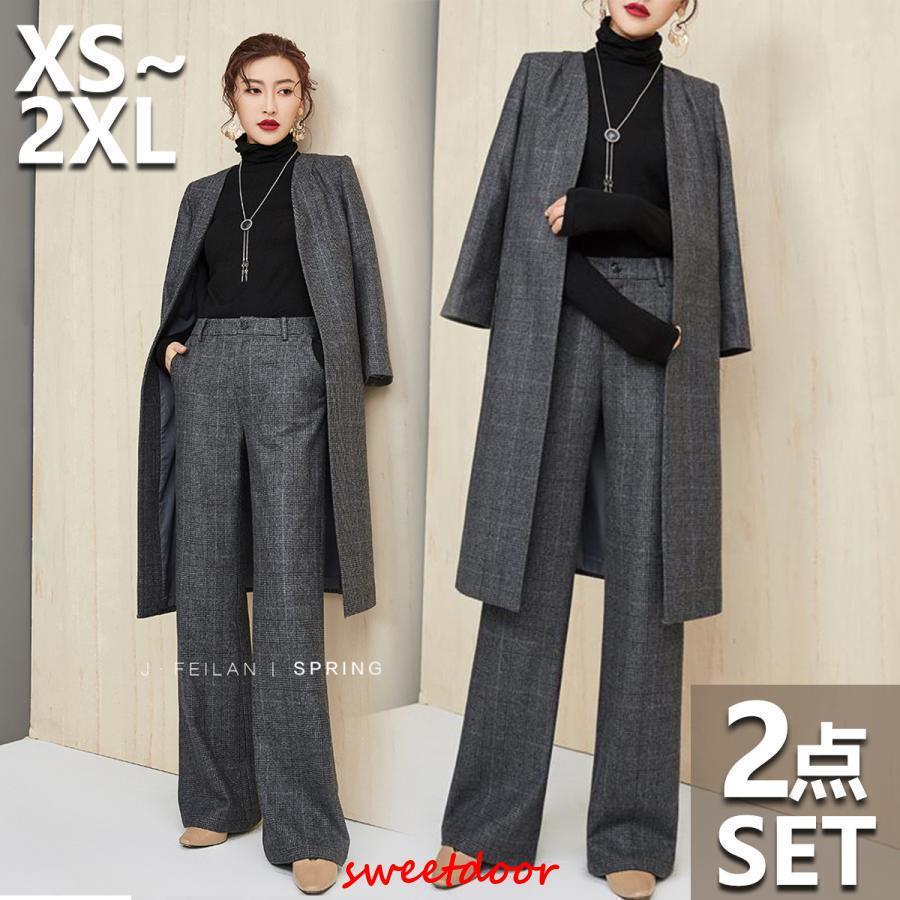 【少数入荷】卒業式 服 母 スーツ セットアップ レディース 春 ブレザー ワイドパンツ 服 秋 冬 ハイウエスト ウエストゴム 30代 50代 40代 入学式 卒園式 入園式