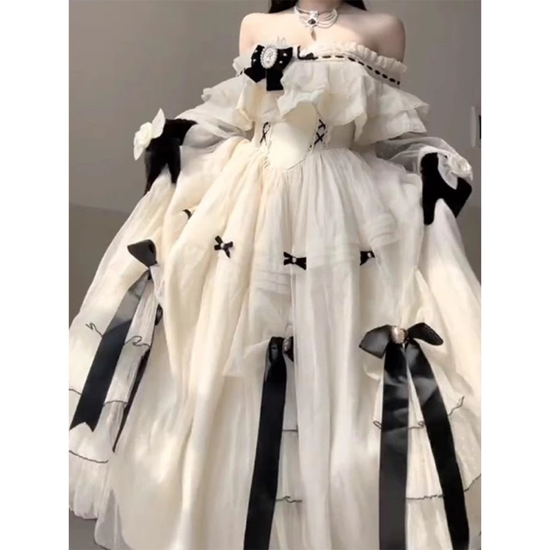 エレガントで甘い女性丈夫なロリータドレス女性用の美しいロリータプリンセスドレス