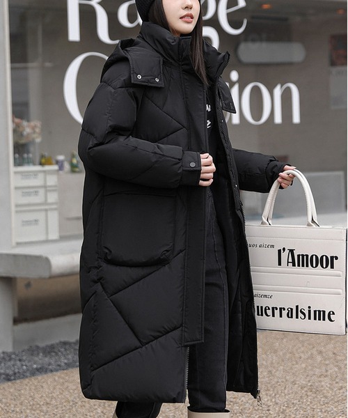 ダウン ダウンジャケット 中綿　ロングコート レディース