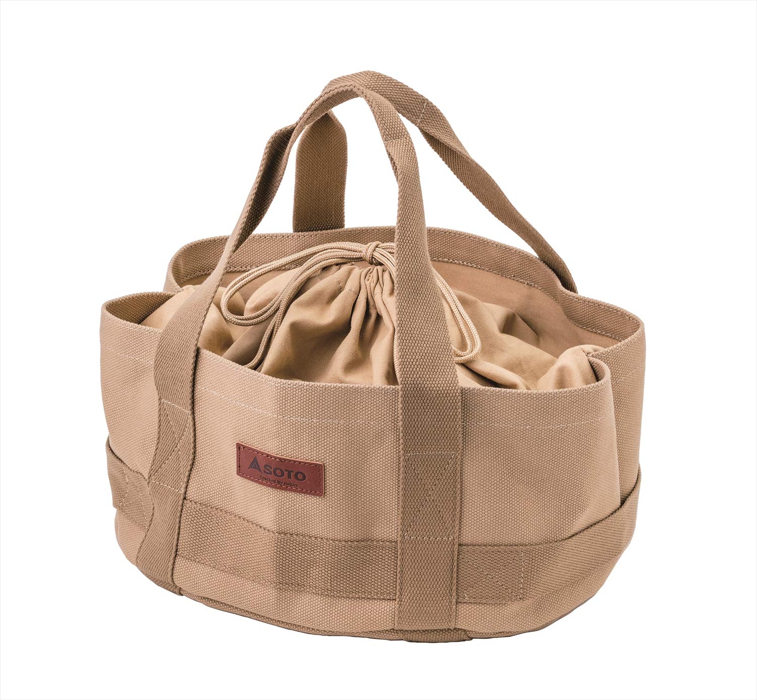 ソト(SOTO) 帆布製 トートバッグ 収納ボックス ギア ケース 丈夫 耐久性 底板付 アウトドア キャンプ 帆布フリーバッグ S/M/L ST-6401 ベージュ