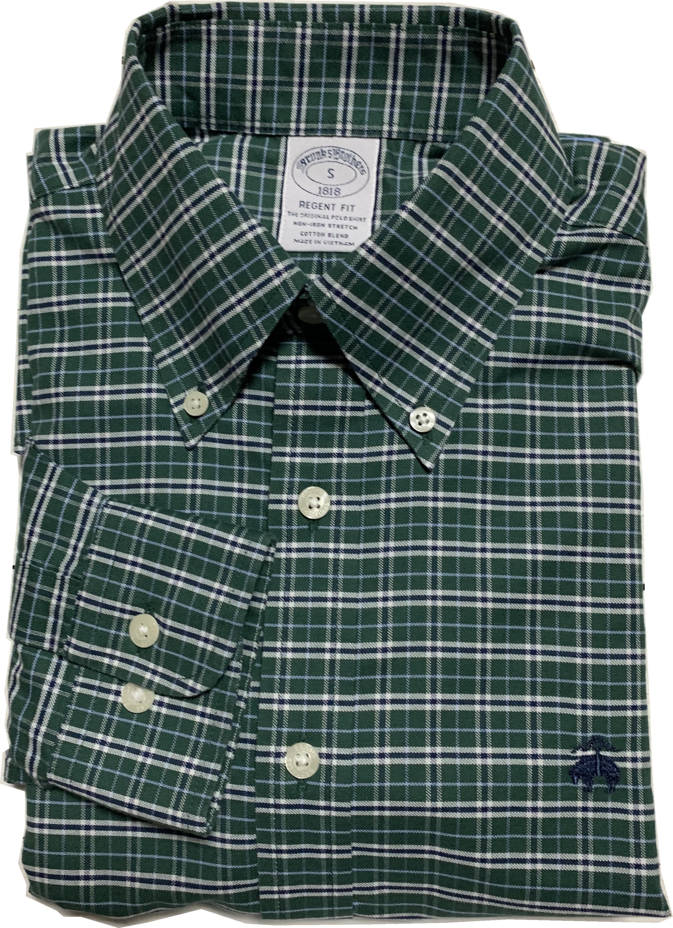 長袖 ワンポイント ボタンダウンシャツ チェック グリーン メンズ Brooks Brothers BB2-056長袖シャツ