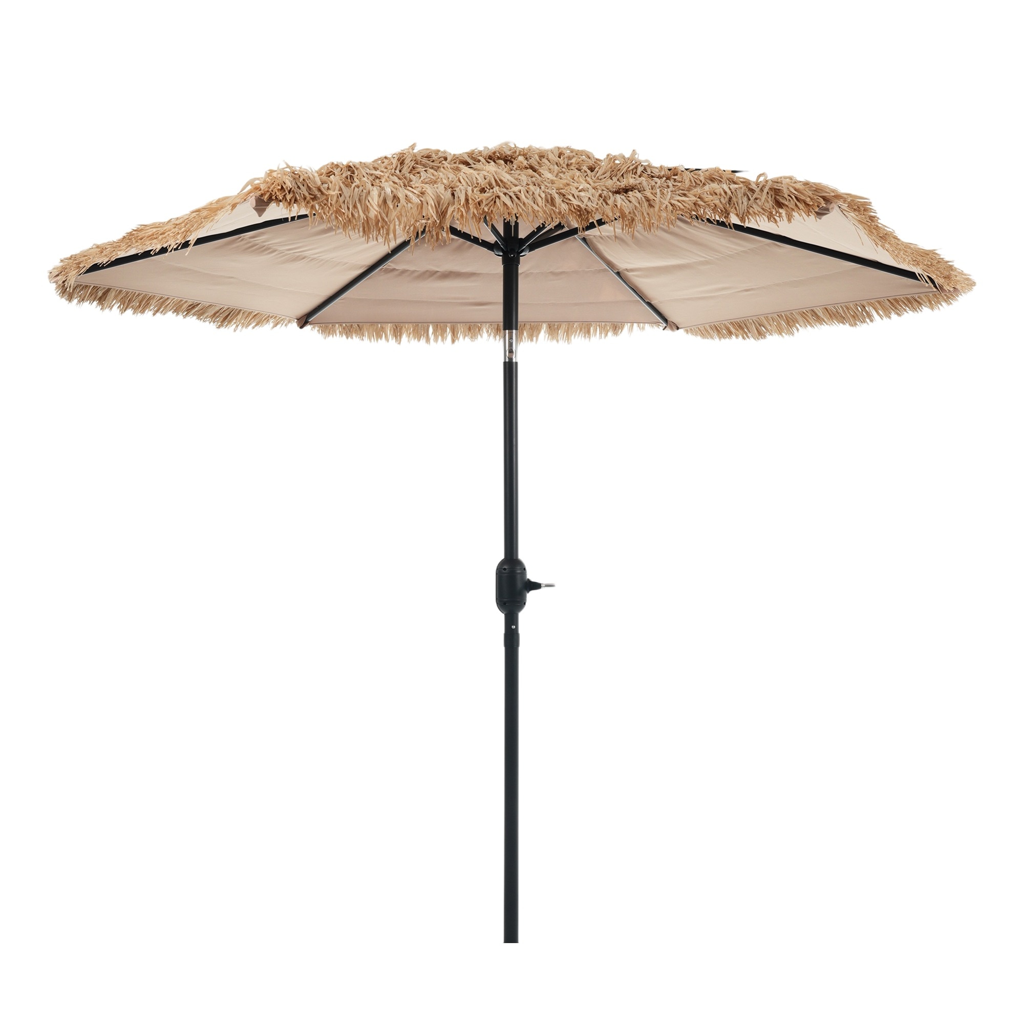24時間限定価格！ハワイアン パラソル単体 ナチュラル 直径220cm 30+UPF紫外線対策 角度調整 パラソルセット ベース パラソル ガーデンパラソル