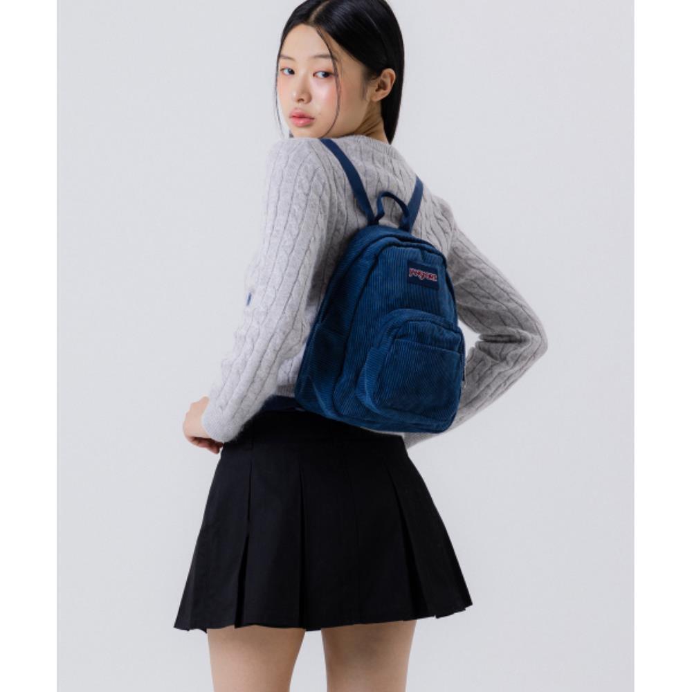 jansport Half Pint Corduroy Mini Backpack NAVY JS0A3C4JK