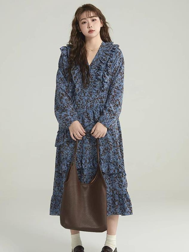 2025新作 日韓ファッション ロングワンピース レディース可愛いバブル袖 ドレス ゆったり カジュアル 体型カバー ワンピ Aライン 20代 30代 40代母の日22