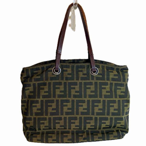 フェンディ FENDI ズッカ 2111 26621 008 ナイロン×レザー バッグ 【中古】