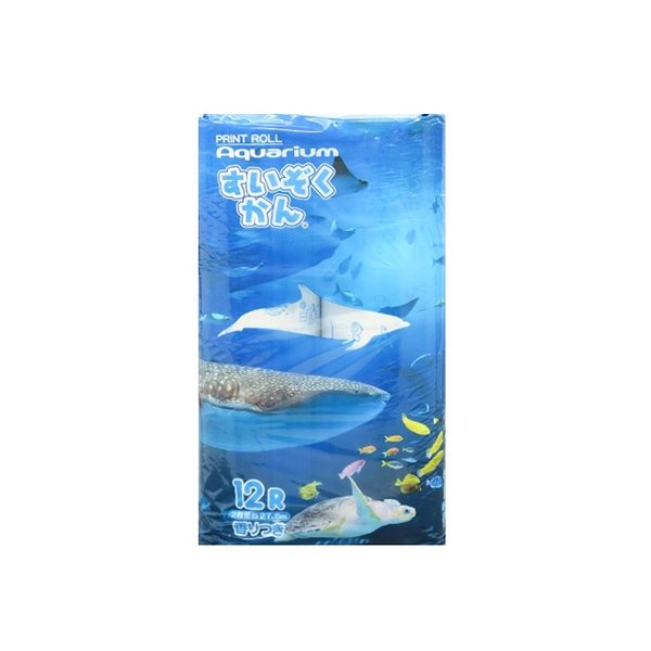 トイレットペーパー イズミ すいぞくかん ダブル27.5m 12ロール入り X8パック