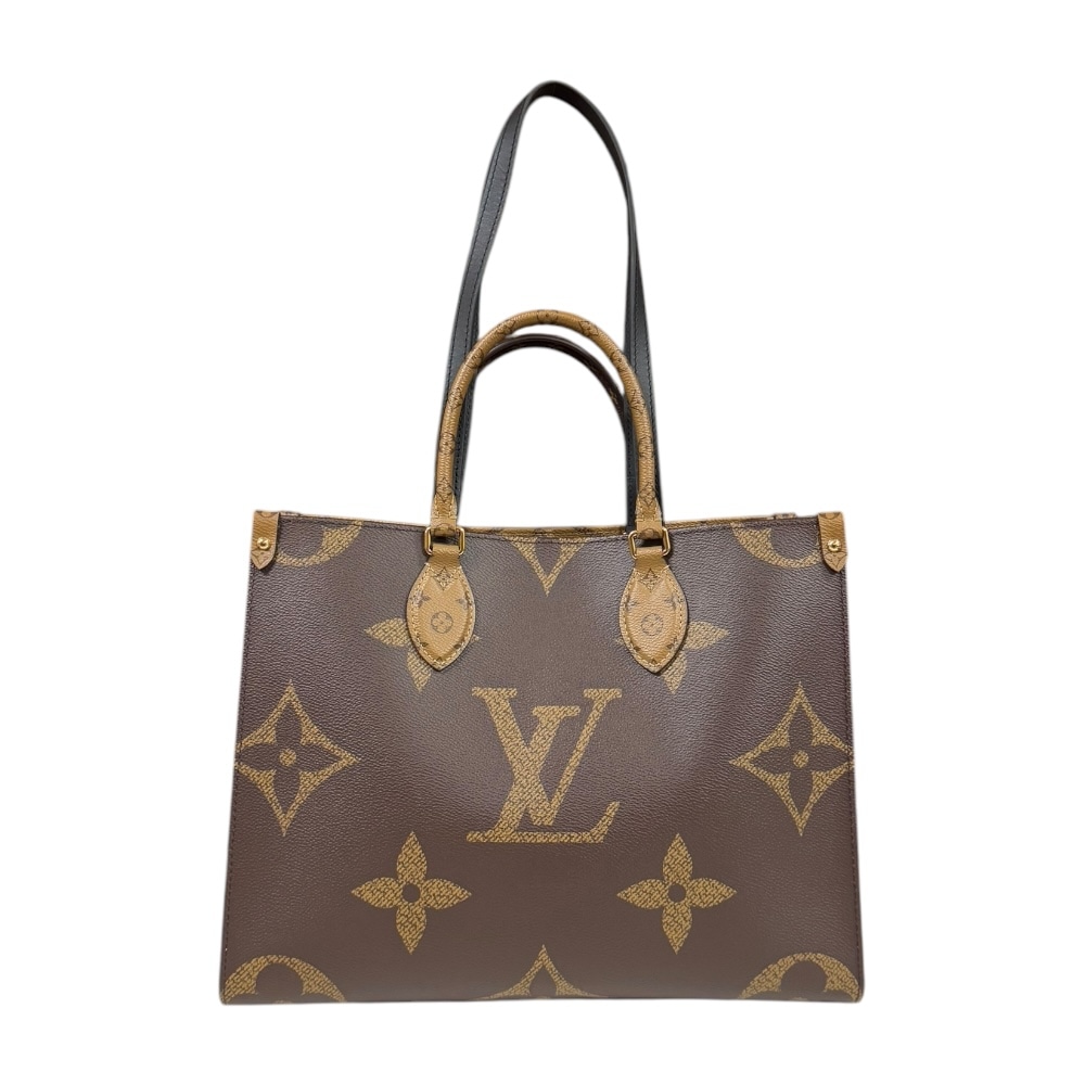 ルイヴィトン オンザゴーMM モノグラムジャイアント ショルダーバッグ モノグラムキャンバス M45321 ブラウン LOUIS VUITTON 中古 美品