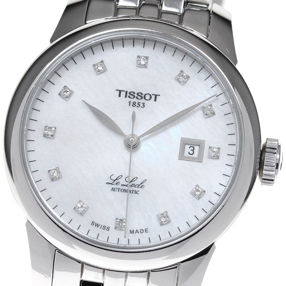 ティソ TISSOT T006.207.11.116.00 ル・ロックル デイト 12Pダイヤモンド 自動巻き レディース 内箱付き_830251【中古】